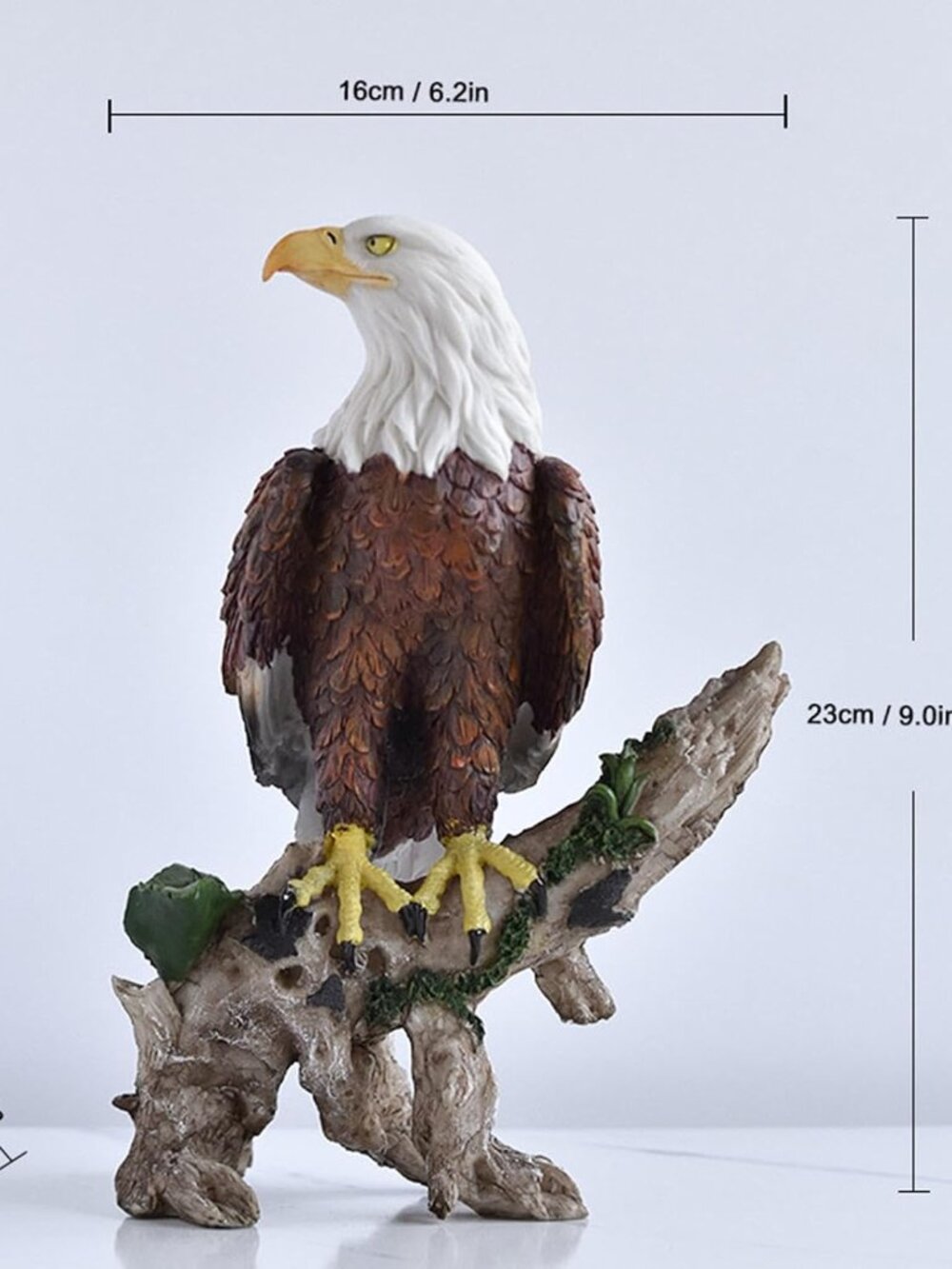 New Generic Perching Bald Eagle Statue Resin Ornament